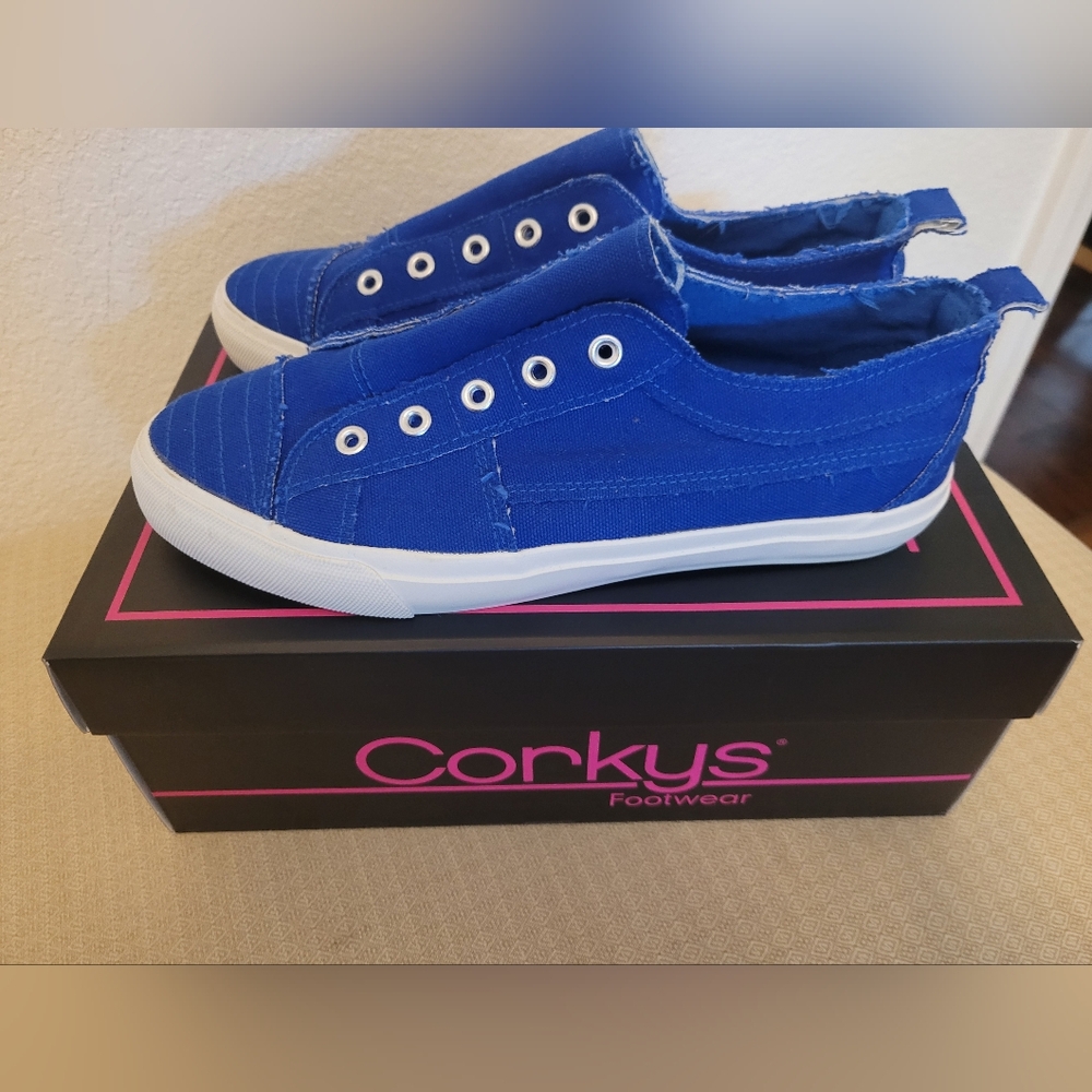 Corkys Vibrant Blue Slip-On Shoes